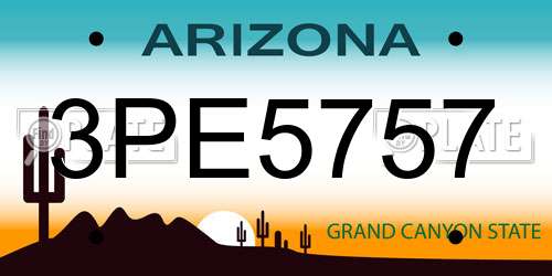 3PE5757 Arizona License Plate