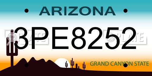 3PE8252 Arizona License Plate