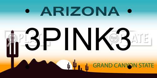 3PINK3 Arizona License Plate