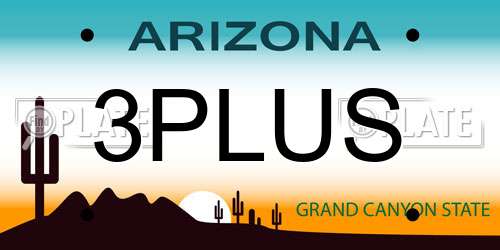 3PLUS Arizona License Plate