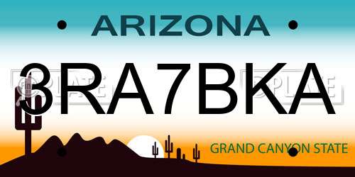 3RA7BKA Arizona License Plate