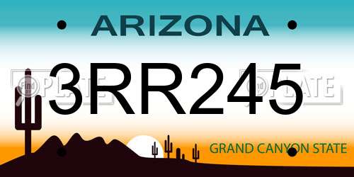 3RR245 Arizona License Plate