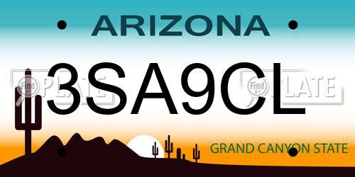 3SA9CL Arizona License Plate