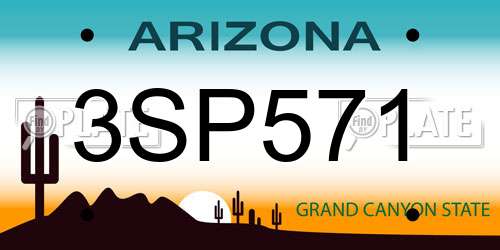 3SP571 Arizona License Plate
