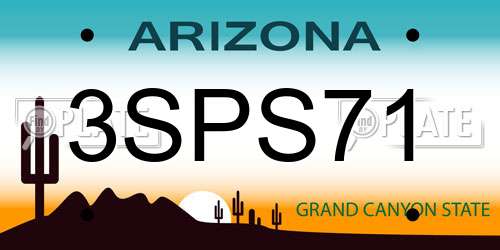 3SPS71 Arizona License Plate