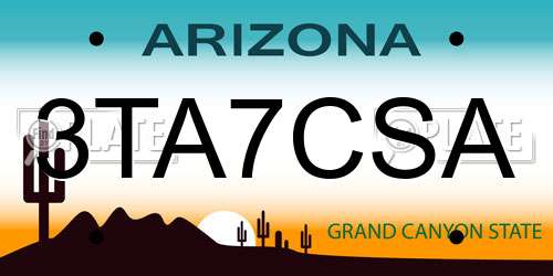 3TA7CSA Arizona License Plate