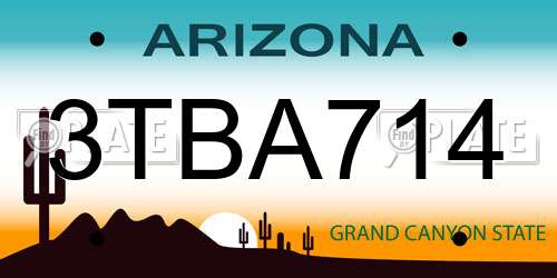 3TBA714 Arizona License Plate