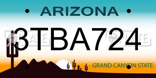 3TBA724 Arizona License Plate