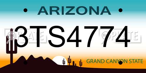 3TS4774 Arizona License Plate