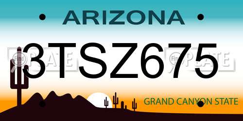 3TSZ675 Arizona License Plate