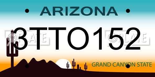 3TTO152 Arizona License Plate