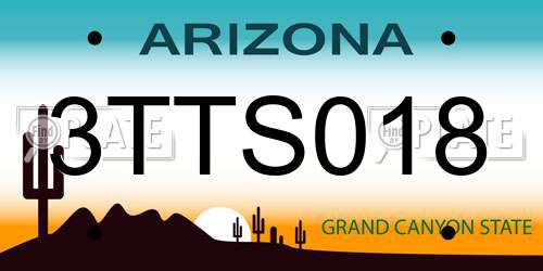3TTS018 Arizona License Plate