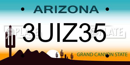 3UIZ35 Arizona License Plate