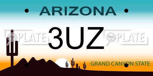 3UZ Arizona License Plate