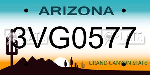 3VG0577 Arizona License Plate