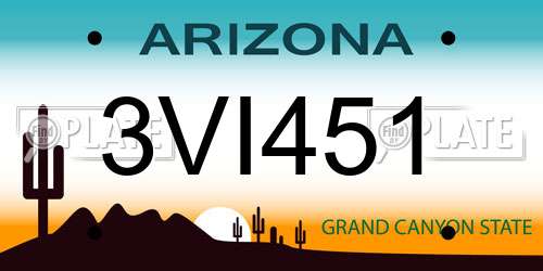 3VI451 Arizona License Plate
