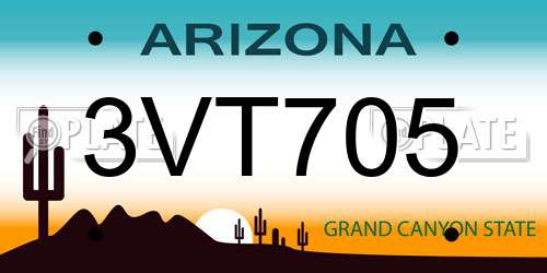 3VT705 Arizona License Plate