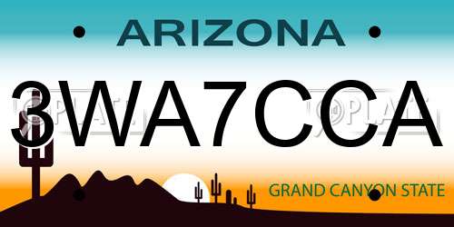 3WA7CCA Arizona License Plate