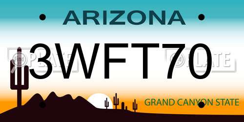 3WFT70 Arizona License Plate