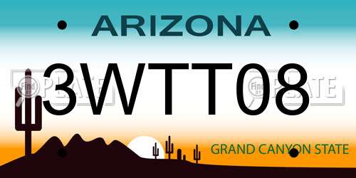 3WTT08 Arizona License Plate
