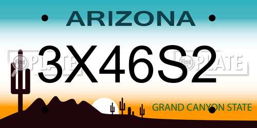 3X46S2 Arizona License Plate