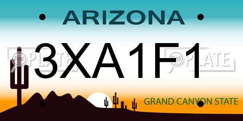 3XA1F1 Arizona License Plate
