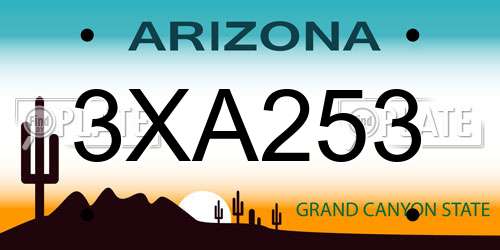 3XA253 Arizona License Plate