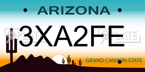 3XA2FE Arizona License Plate