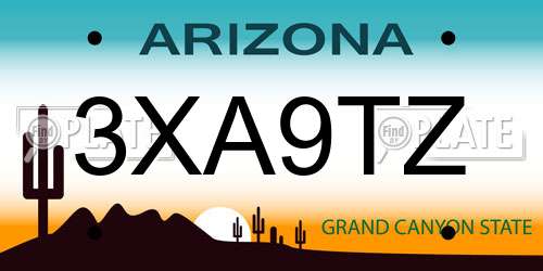 3XA9TZ Arizona License Plate