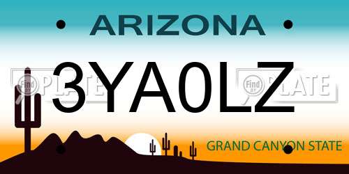 3YA0LZ Arizona License Plate