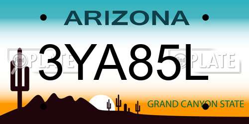 3YA85L Arizona License Plate