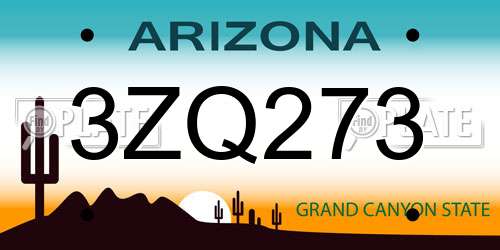 3ZQ273 Arizona License Plate