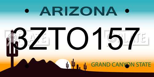 3ZTO157 Arizona License Plate