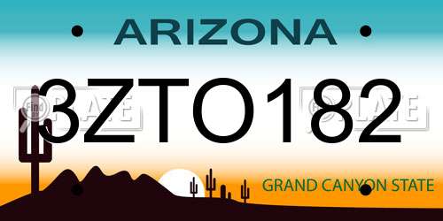 3ZTO182 Arizona License Plate