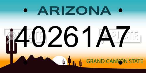 40261A7 Arizona License Plate