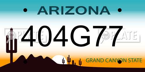 404G77 Arizona License Plate