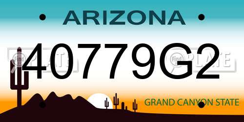 40779G2 Arizona License Plate