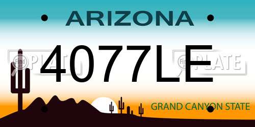 4077LE Arizona License Plate