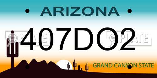 407DO2 Arizona License Plate