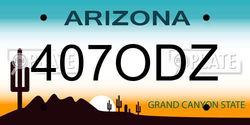 407ODZ Arizona License Plate