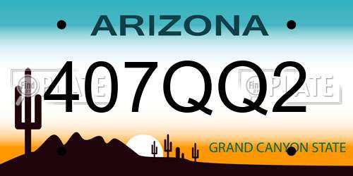 407QQ2 Arizona License Plate