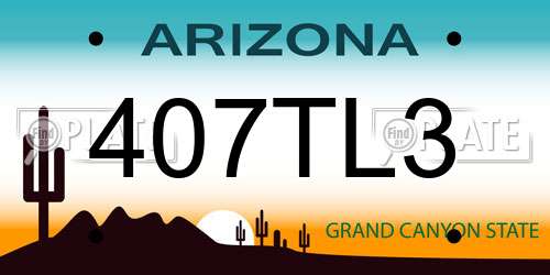 407TL3 Arizona License Plate