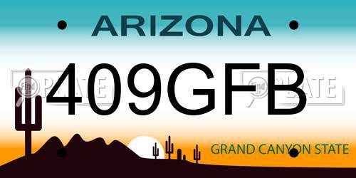 409GFB Arizona License Plate