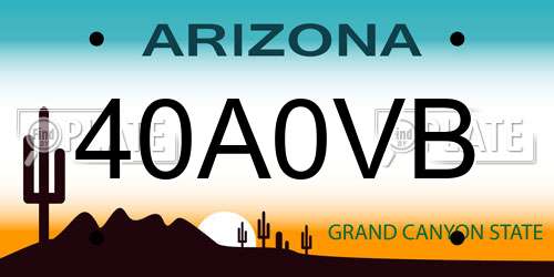 40A0VB Arizona License Plate