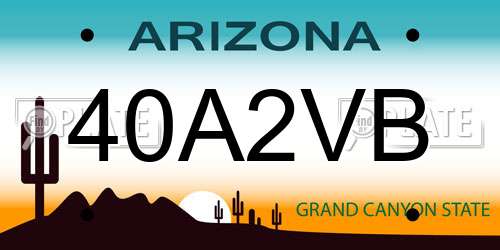 40A2VB Arizona License Plate