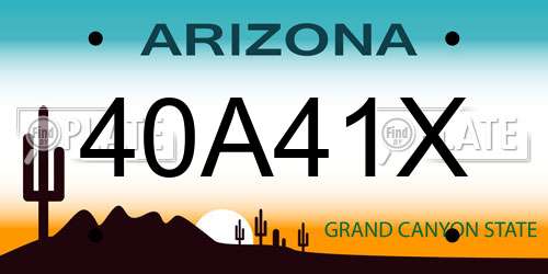 40A41X Arizona License Plate