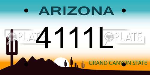 4111L Arizona License Plate