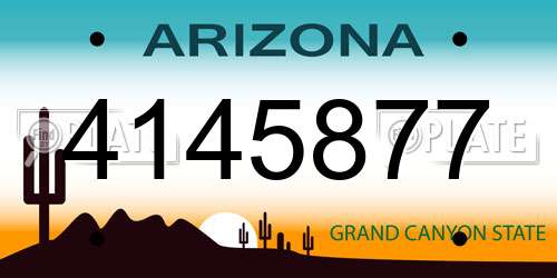 4145877 Arizona License Plate