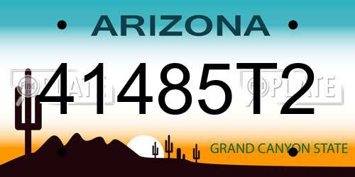 41485T2 Arizona License Plate