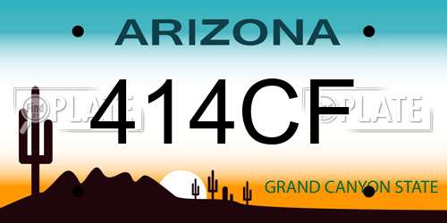 414CF Arizona License Plate